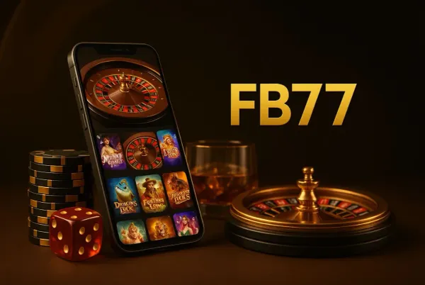 একজন তরুণী তার ফোনে আরাম করে গেম খেলছেন, আর চারপাশে ভাসছে ডায়নামিক ক্যাসিনো উপাদান—যা FB77 অ্যাপের মসৃণ মোবাইল অভিজ্ঞতাকে ফুটিয়ে তোলে।