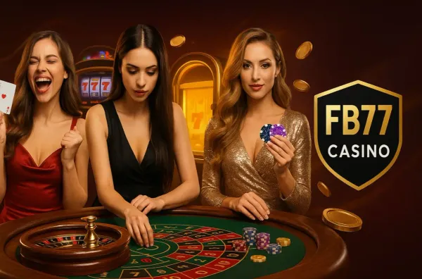 নিয়ন আলোয় আলোকিত পরিবেশে ক্যাসিনো চিপ হাতে এক অভিজাত নারী—যা FB77–এর প্রিমিয়াম অনলাইন ক্যাসিনো পরিবেশকে তুলে ধরে।